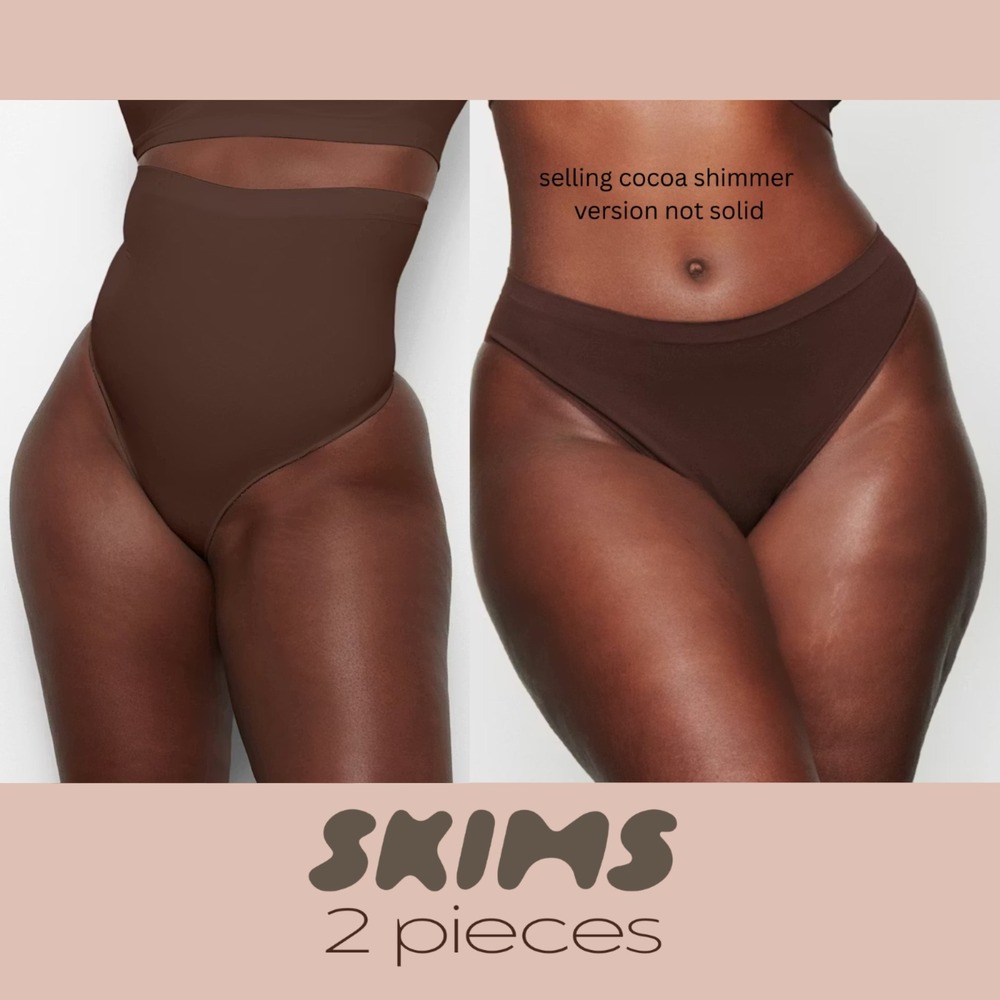 NWT SKIMS [ 2PC  4X ]‎ High Wiasted Sculpt Thong + Smoothing Thong Cocoa 7086